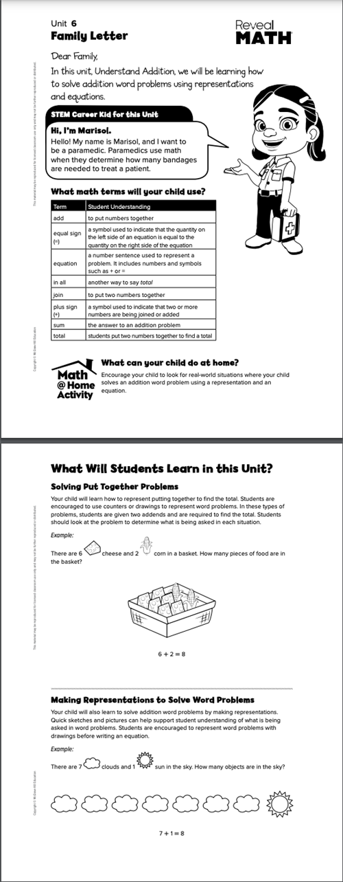 Unit 6 Reveal Math Family Letter